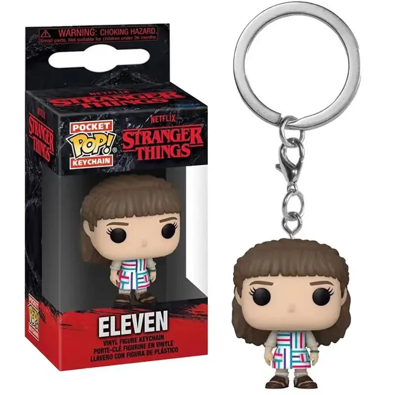 Funko POP NEW  ELEVEN Demogorgon DUSTIN Barb Steve Robin Keychain Toy Vinyl Figure Pocket Keychain Model Kid Toys