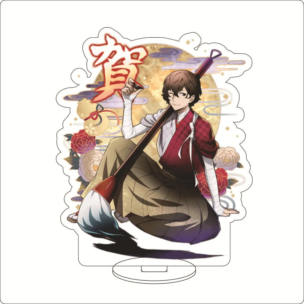 16CM Anime ‌Bungo Stray Dogs Nakajima Atsushi Dazai Osamu Kunikida Doppo Edogawa Ranpo Cos Acrylic Figure Stand Ornaments Gifts