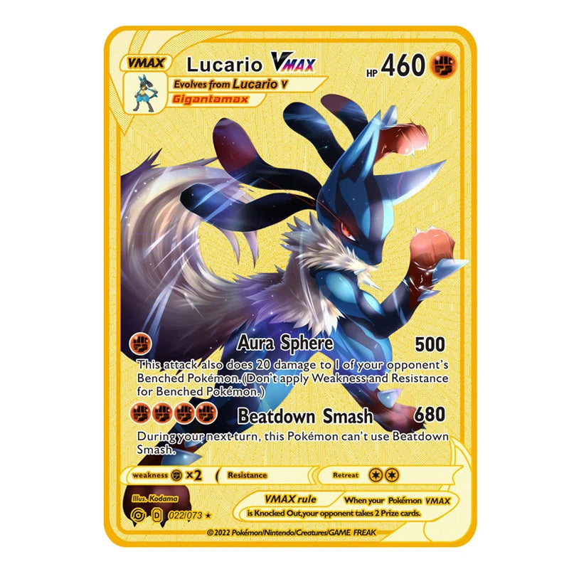 2026 NEW Pokemon Metal Card 10000 Points Arceus Charizard Super Card Golden English Mewtwo Vmax GX EX Anime Collection Card Gift