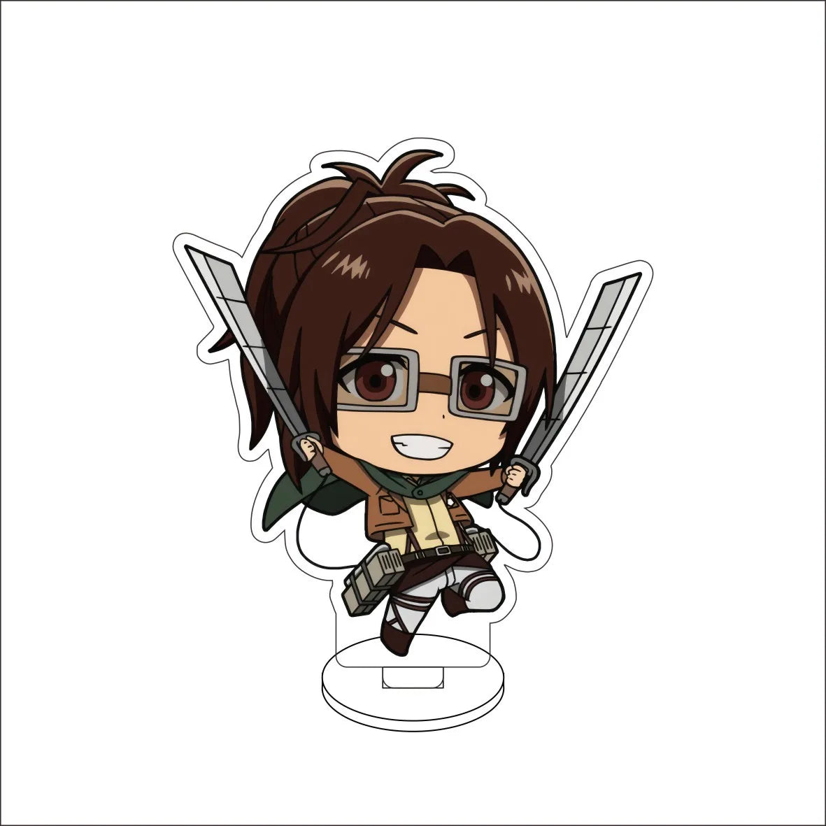 10CM Anime Attack on Titan Eren Jaeger Hange Zoë Mikasa Ackerman Armin Arlert Cos Acrylic Figure Stand Cute Gifts Ornaments