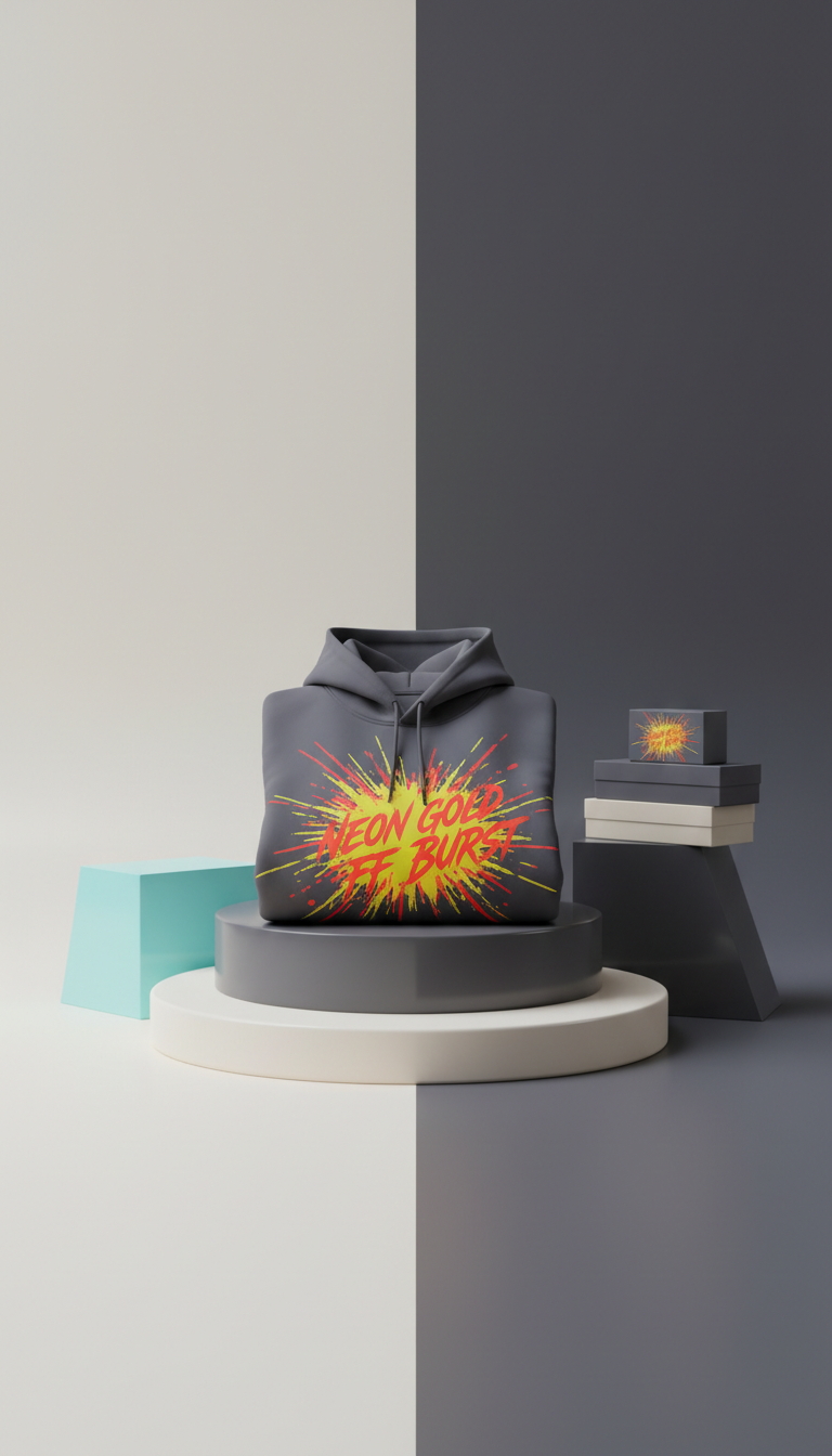 Neon Gold Burst artist-collab hoodie