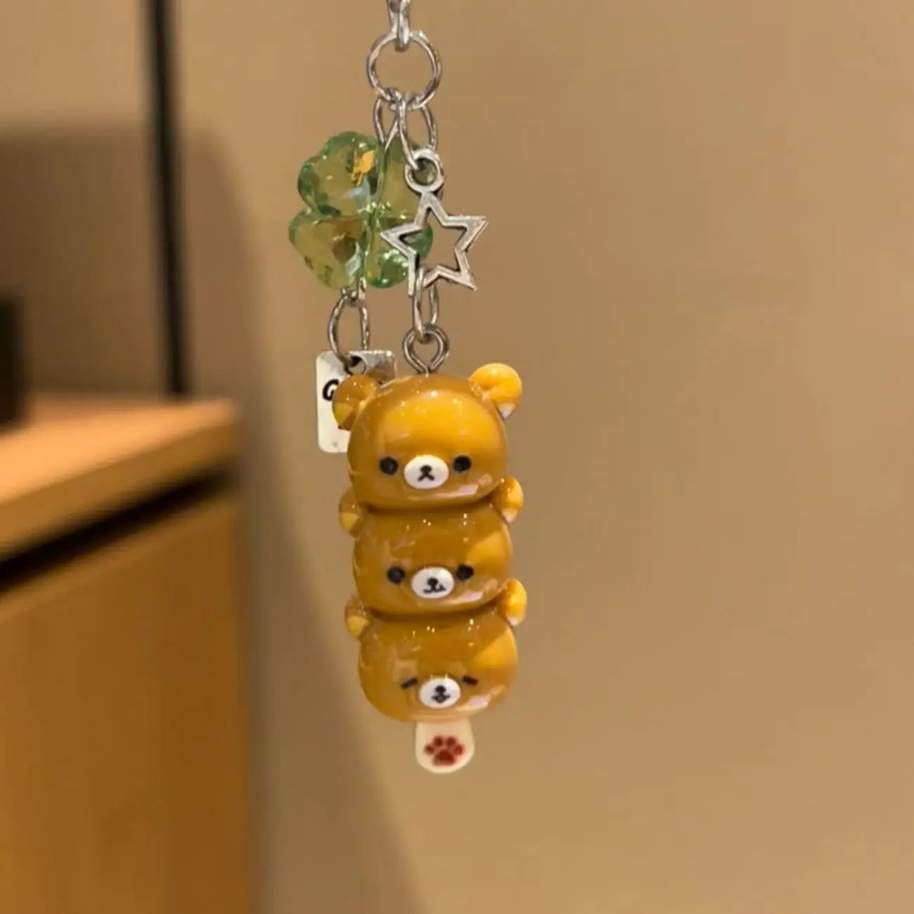 Japanese Style Kawaii Cartoon Bear  Photo Card Holder Keyring Cute Bear K-Pop Idol Keychain For 2 Inch Photo School License Case