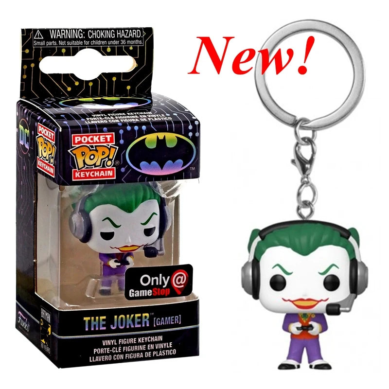 FUNKO POP Movies Suicide Squad The Joker Harley Quinn King Shark Keychain Toy Action Figure Collection Toys for Kids with Box