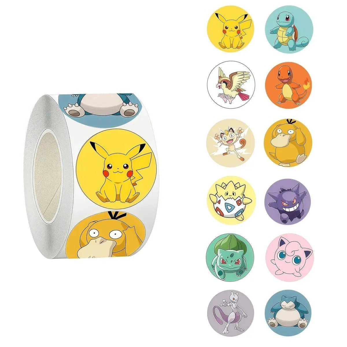 500PCS/Roll Cute Pokemon Pikachu Cartoon Anime Sealing Stickers Decoration DIY PVC Laptop Decals Graffiti Stiker Reward Gift Toy