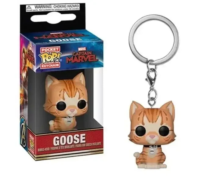 FUNKO POP The Avengers Marvels Iron Man Rocket Spider-man Hulk Loki Thor Captain America Panther Pocket Keychain Model Toys Gift