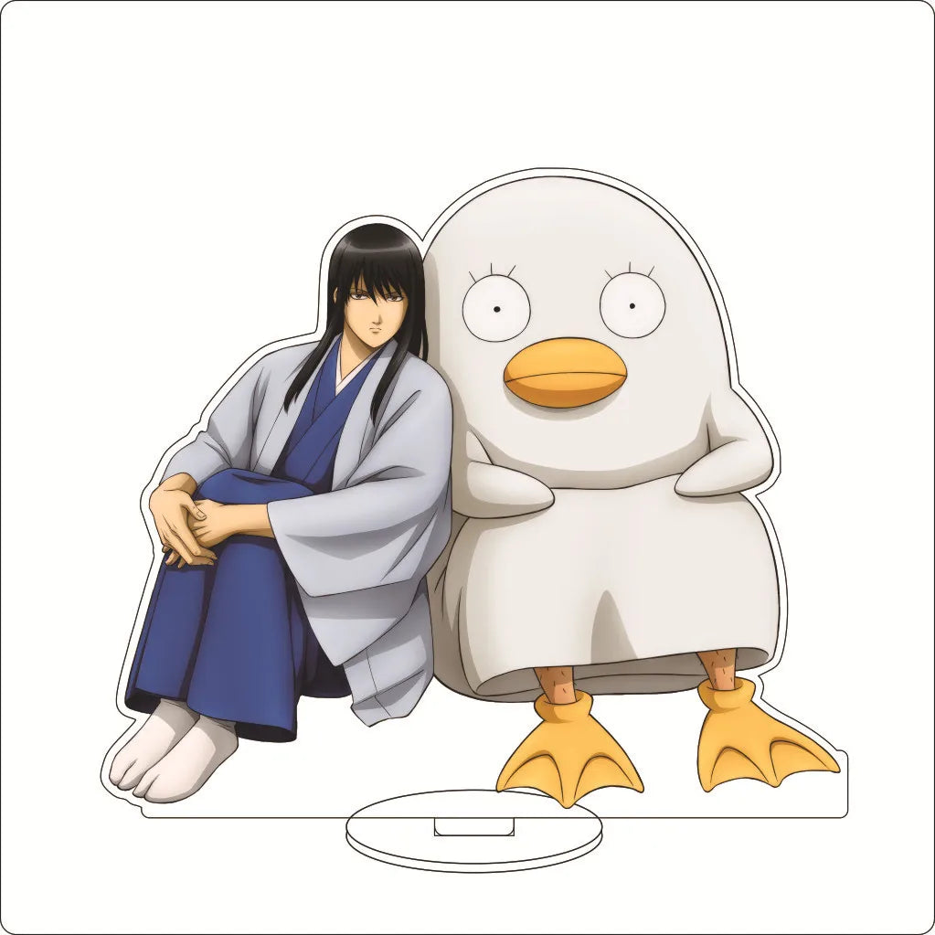 16CM Anime Gintama Sakata Gintoki Shimura Shinpachi Kagura Kondou Isao Okita Sougo Cos Acrylic Figure Stand Ornaments Gifts