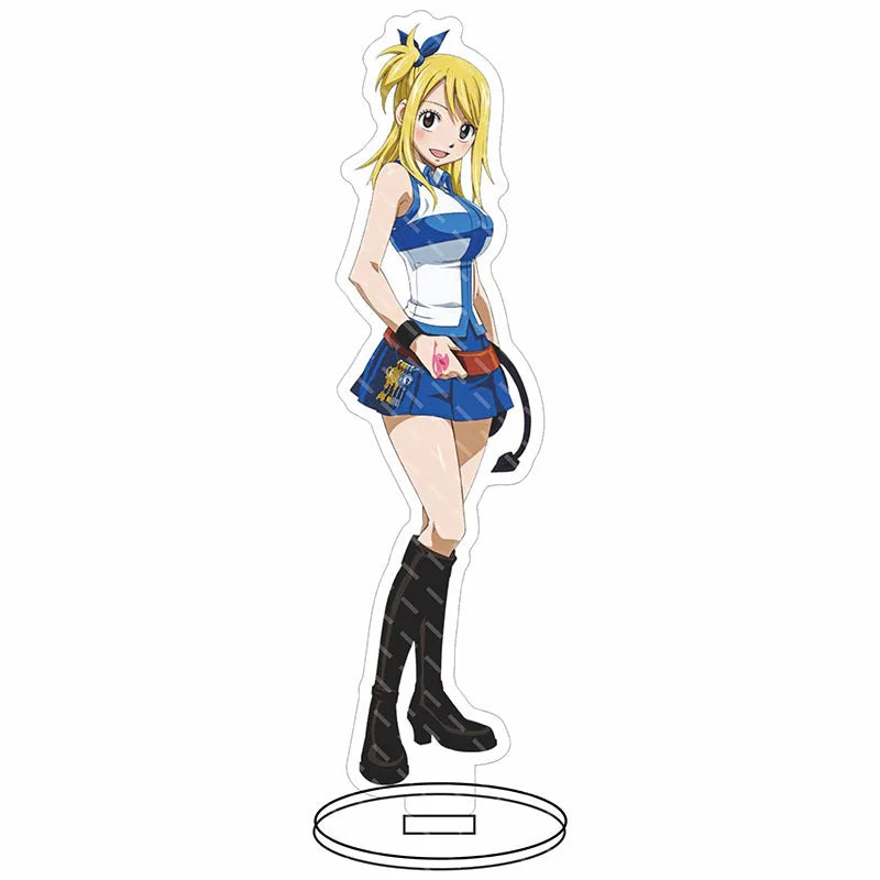 16CM Anime Figure FAIRY TAIL Natsu Dragneel Lucy Heartfilia Erza Scarlet Wendy Marvell Cos Acrylic Big Stand Ornaments Gifts