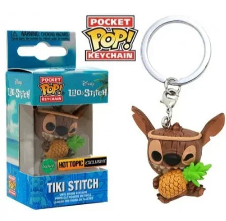 New 22 Styles Funko Pocket pop Keychains Mickey Mouse Minnie Donald Duck Stitch Angel Elvis TIKI Lilo Scrump Vinyl Figure Toys