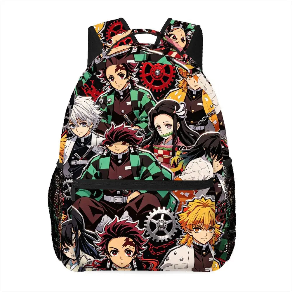 Demon Slayer Anime Backpack Tanjirou Nezuko Print School Bag for Teen Large Capacity Travel Rucksack Mochilas Casual Daypack
