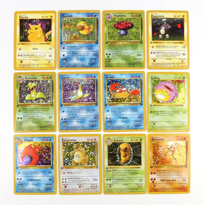 151Pcs/box 1996 First Generation Pokémon card Charizard Pikachu Mewtwo Blastoise Collecting card toys English version