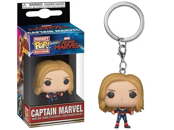 FUNKO POP The Avengers Marvels Iron Man Rocket Spider-man Hulk Loki Thor Captain America Panther Pocket Keychain Model Toys Gift