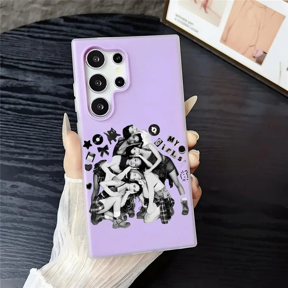 Kpop Band K-katseye Phone Case For Samsung Galaxy S25 S24 S22 S23 Ultra S21 S20 Plus Frosted Jelly Shockproof Soft Cover