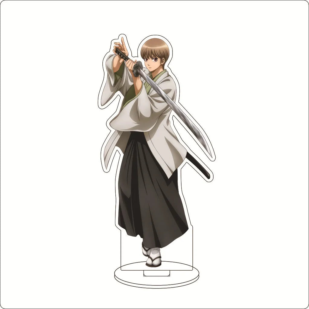 16CM Anime Gintama Sakata Gintoki Shimura Shinpachi Kagura Kondou Isao Okita Sougo Cos Acrylic Figure Stand Ornaments Gifts