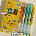 5pcs Pokemon Pens Pikachu Squirtle Charmander Cute Press Gel Pen Set Anime Cartoon School Office Stationery Supplies Kids Gifts
