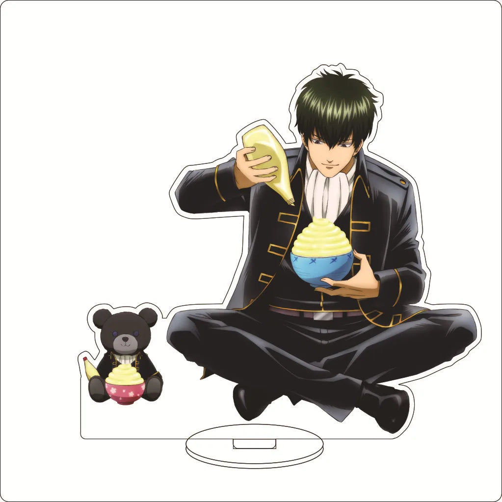 16CM Anime Gintama Sakata Gintoki Shimura Shinpachi Kagura Kondou Isao Okita Sougo Cos Acrylic Figure Stand Ornaments Gifts