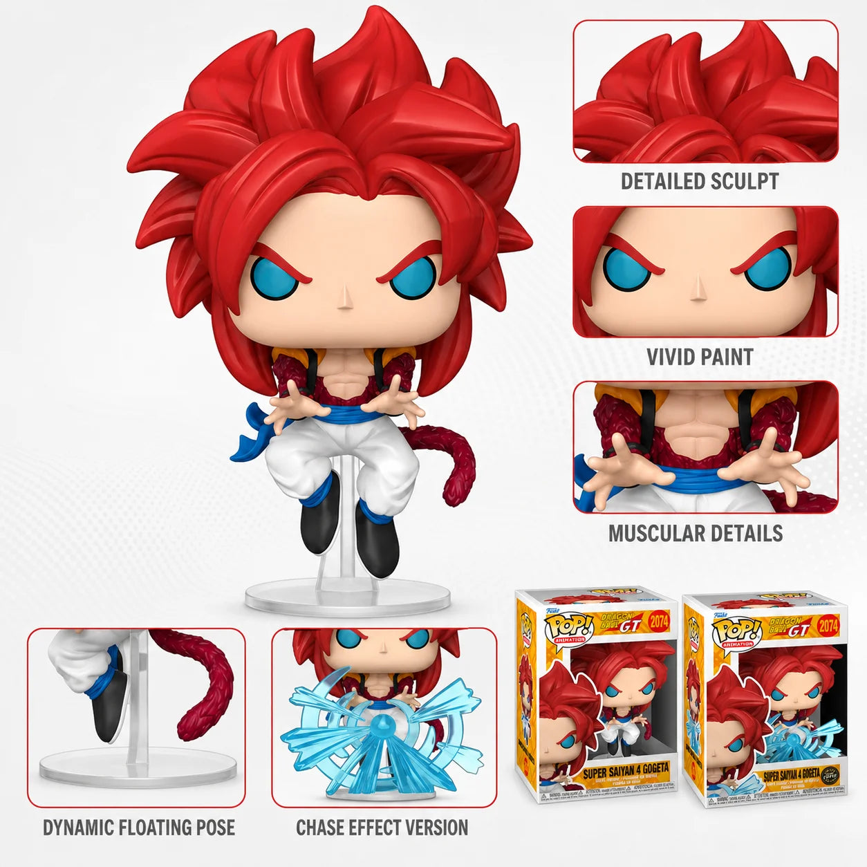Original Funko Pop! Super Saiyan 4 Gogeta Collectable Vinyl Figure 86495 (Regular, Hidden Version Randomly)