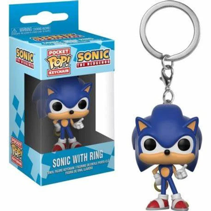 Funko Pop Keychain Super Sonic Hedgehog Garage Kit Doll Ornaments Model Game Relate Collectible Toys For Children