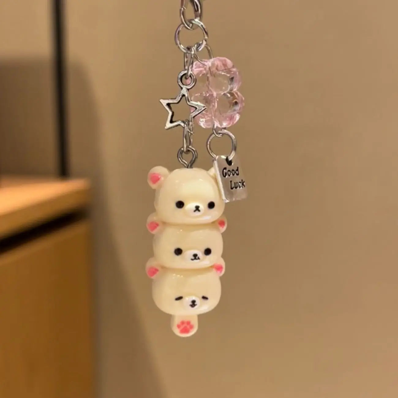 Japanese Style Kawaii Cartoon Bear  Photo Card Holder Keyring Cute Bear K-Pop Idol Keychain For 2 Inch Photo School License Case
