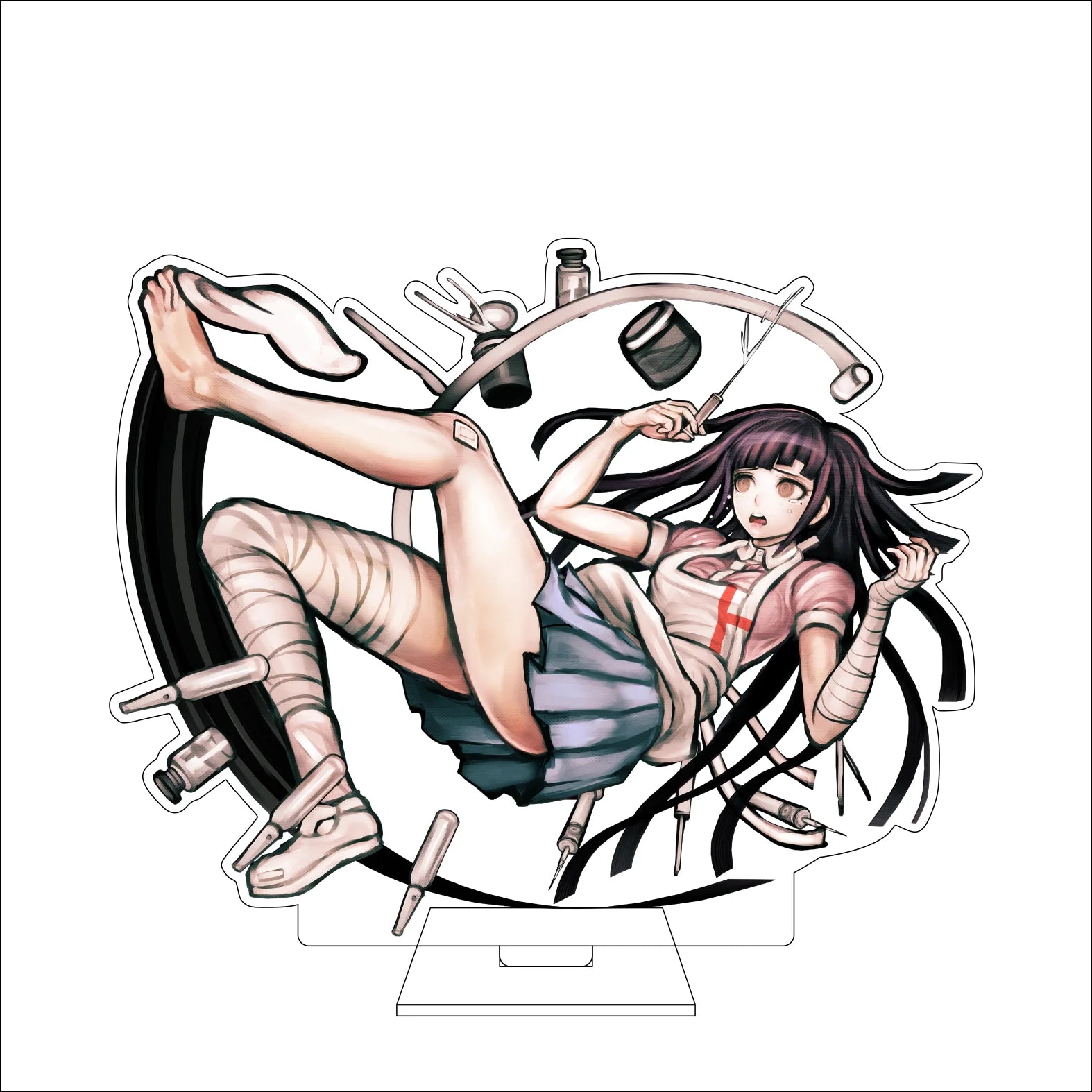 16CM Anime Danganronpa Cosplay Acrylic Figure Stand Plate Toko Fukawa Mondo Owada Maizono Sayaka Kirigiri Kyoko Ornaments Gifts