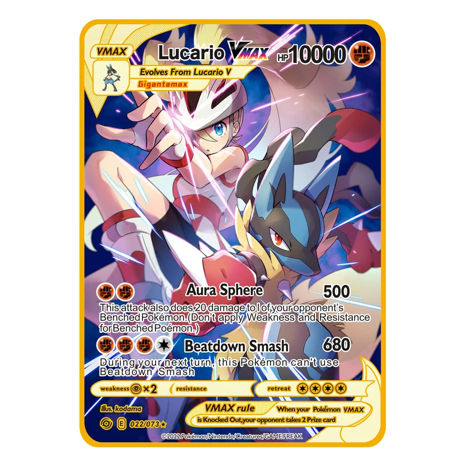 2026 NEW Pokemon Metal Card 10000 Points Arceus Charizard Super Card Golden English Mewtwo Vmax GX EX Anime Collection Card Gift
