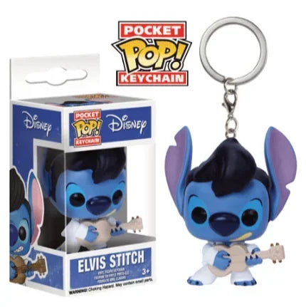 New 22 Styles Funko Pocket pop Keychains Mickey Mouse Minnie Donald Duck Stitch Angel Elvis TIKI Lilo Scrump Vinyl Figure Toys