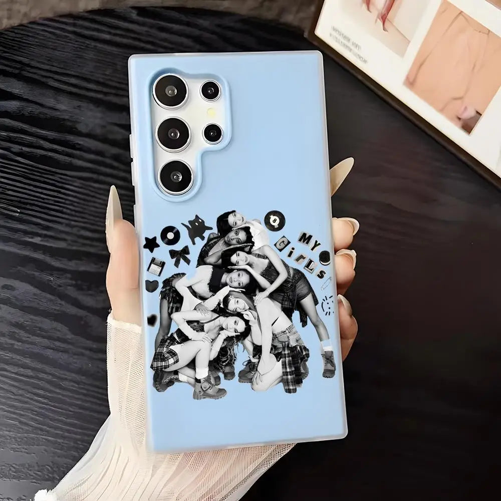 Kpop Band K-katseye Phone Case For Samsung Galaxy S25 S24 S22 S23 Ultra S21 S20 Plus Frosted Jelly Shockproof Soft Cover