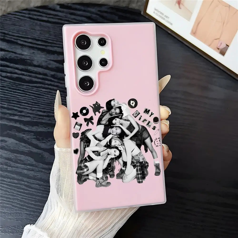 Kpop Band K-katseye Phone Case For Samsung Galaxy S25 S24 S22 S23 Ultra S21 S20 Plus Frosted Jelly Shockproof Soft Cover