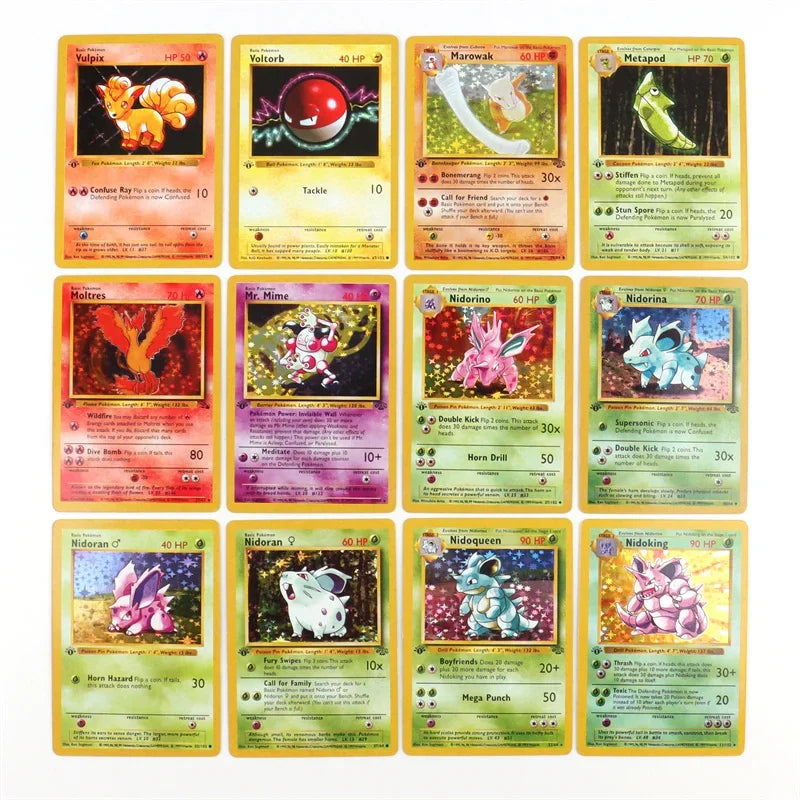 151Pcs/box 1996 First Generation Pokémon card Charizard Pikachu Mewtwo Blastoise Collecting card toys English version