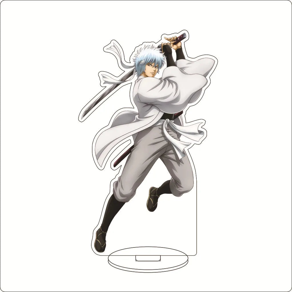16CM Anime Gintama Sakata Gintoki Shimura Shinpachi Kagura Kondou Isao Okita Sougo Cos Acrylic Figure Stand Ornaments Gifts