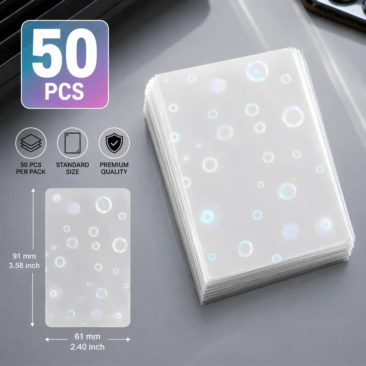 Sharkbang 50pcs/Lot Holo Card Sleeves 61x91mm 20C Macaron Color Kpop Holder For Postcards Films Game Cards Photocard Protector