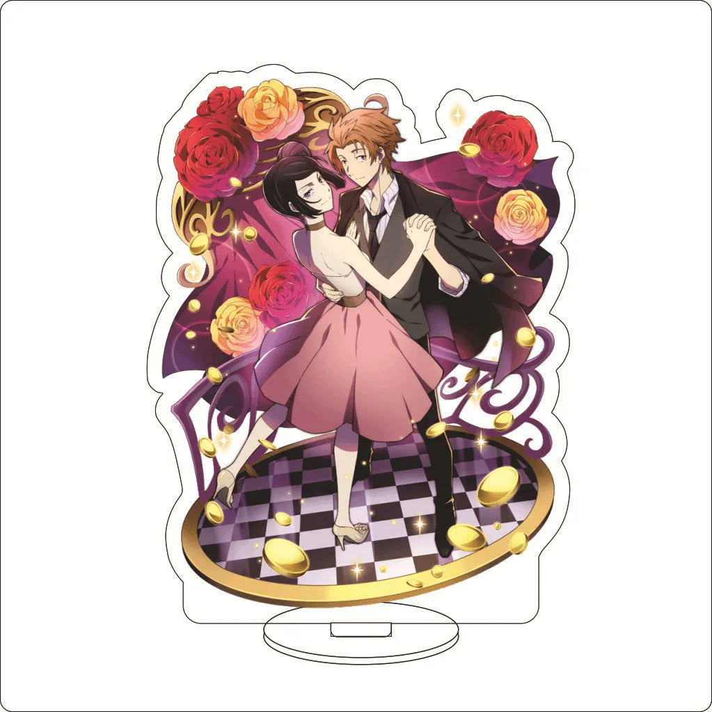 16CM Anime ‌Bungo Stray Dogs Nakajima Atsushi Dazai Osamu Kunikida Doppo Edogawa Ranpo Cos Acrylic Figure Stand Ornaments Gifts