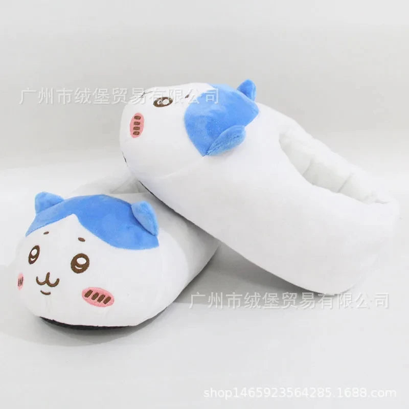 Anime Chiikawa Hachiware Women Plush Slippers Kawaii Usagi Cartoon Couple Comfort Home Warm Cute Girl Cotton Slippers Gifts
