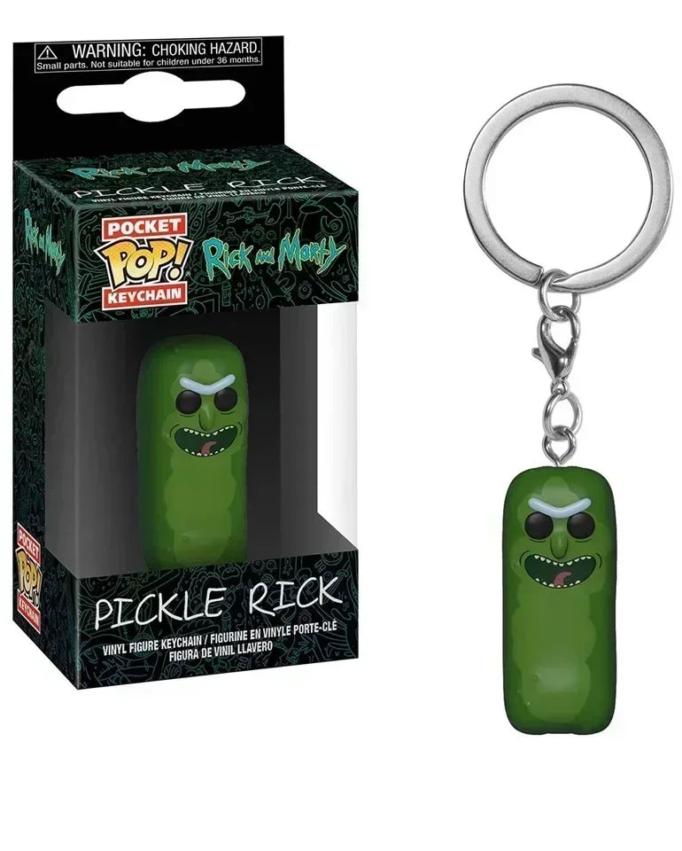 Funko Pop New Rick Et Morty  Keychains Vinyl Figure Krombopulos Pickle Rick Pocket Pop Keychain Toy