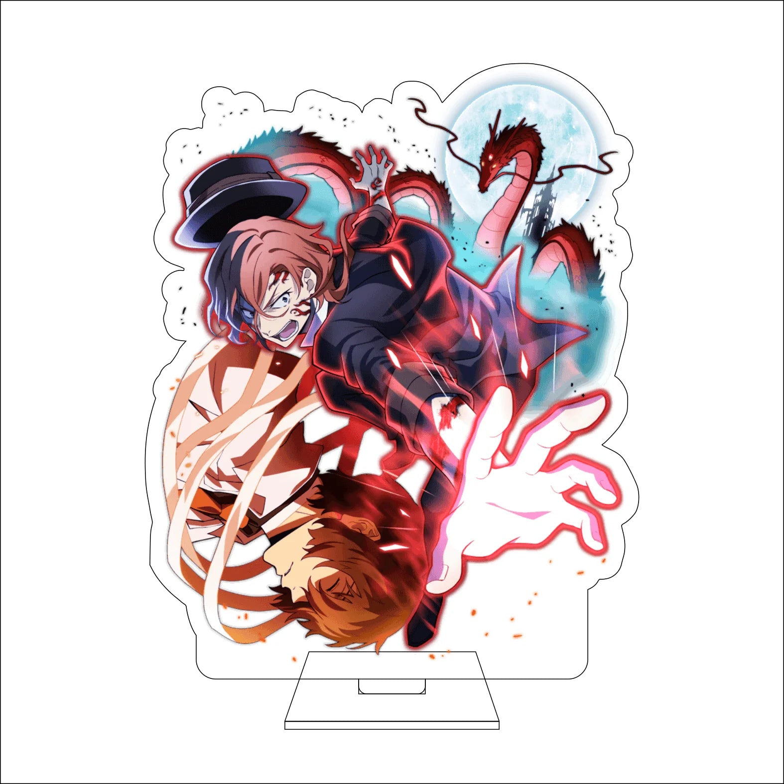 16CM Anime Bungo Stray Dogs Cosplay Acrylic Figure Stand Plate Ryunosuke Akutagawa Nakahara Chuuya Ornaments Gifts