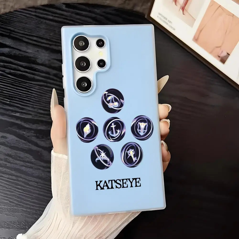 Kpop Band K-katseye Phone Case For Samsung Galaxy S25 S24 S22 S23 Ultra S21 S20 Plus Frosted Jelly Shockproof Soft Cover