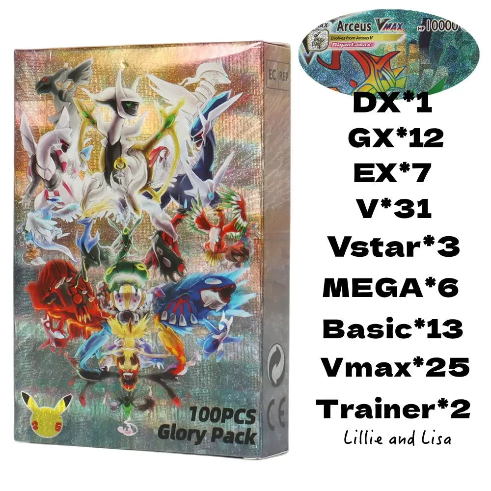 60/100Pcs English Pokemon Cards Shining MEGA GX Vmax TAG EX Vstar V Collection Cards Toys Children Gift
