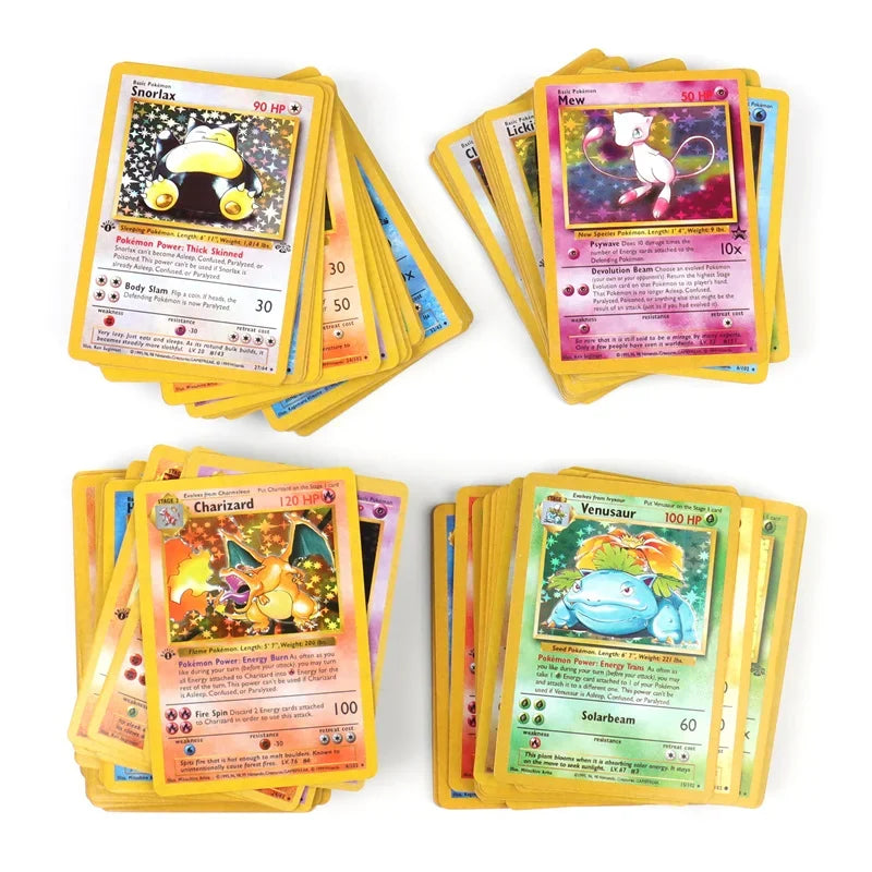 151Pcs/box 1996 First Generation Pokémon card Charizard Pikachu Mewtwo Blastoise Collecting card toys English version
