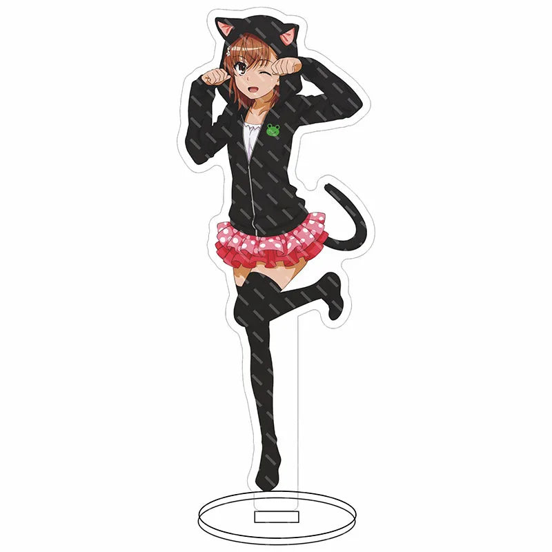 16CM Anime Figure A Certain Scientific Railgun‌ Misaka Mikoto Shirai Kuroko Uiharu Kazari Cos Acrylic Stand Ornaments Gifts