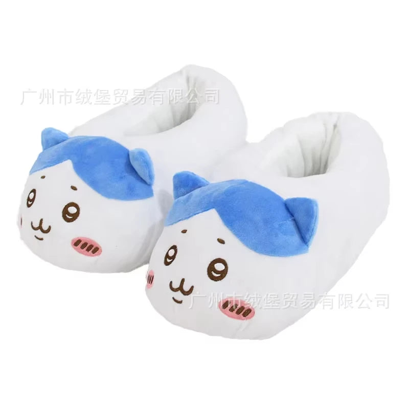 Anime Chiikawa Hachiware Women Plush Slippers Kawaii Usagi Cartoon Couple Comfort Home Warm Cute Girl Cotton Slippers Gifts