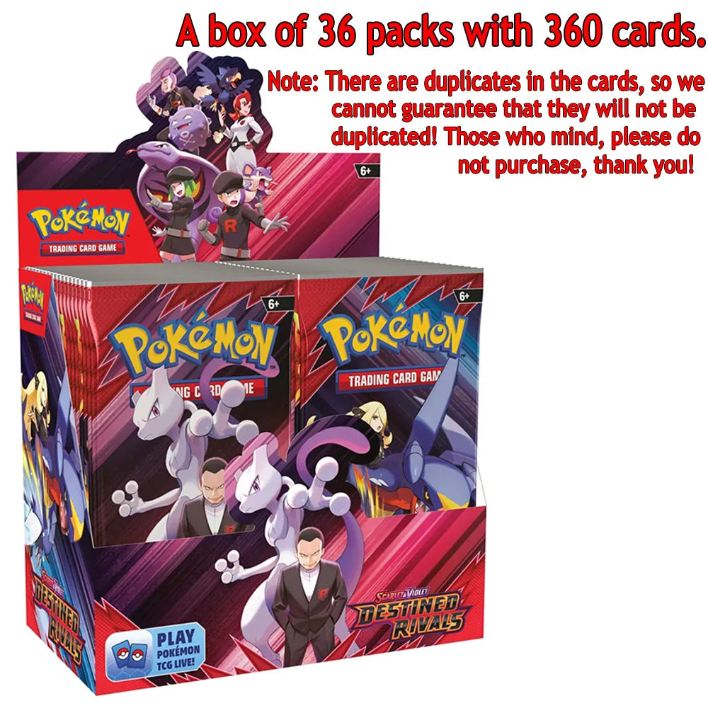 360Pcs Pokemon Card Prismatic Evolutions Scarlet Violet 151 Destined Rivals Black Bolt English Booster Battle Transaction Card