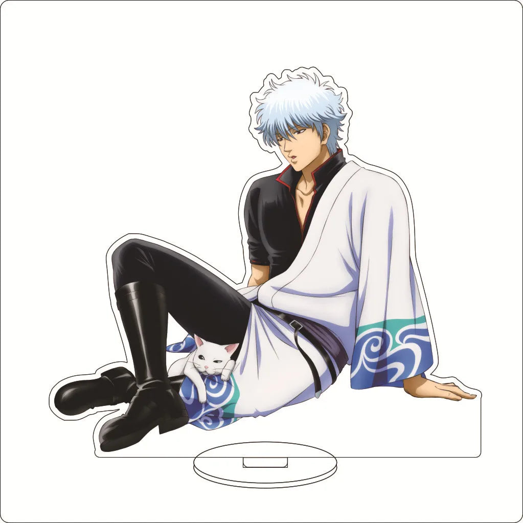 16CM Anime Gintama Sakata Gintoki Shimura Shinpachi Kagura Kondou Isao Okita Sougo Cos Acrylic Figure Stand Ornaments Gifts