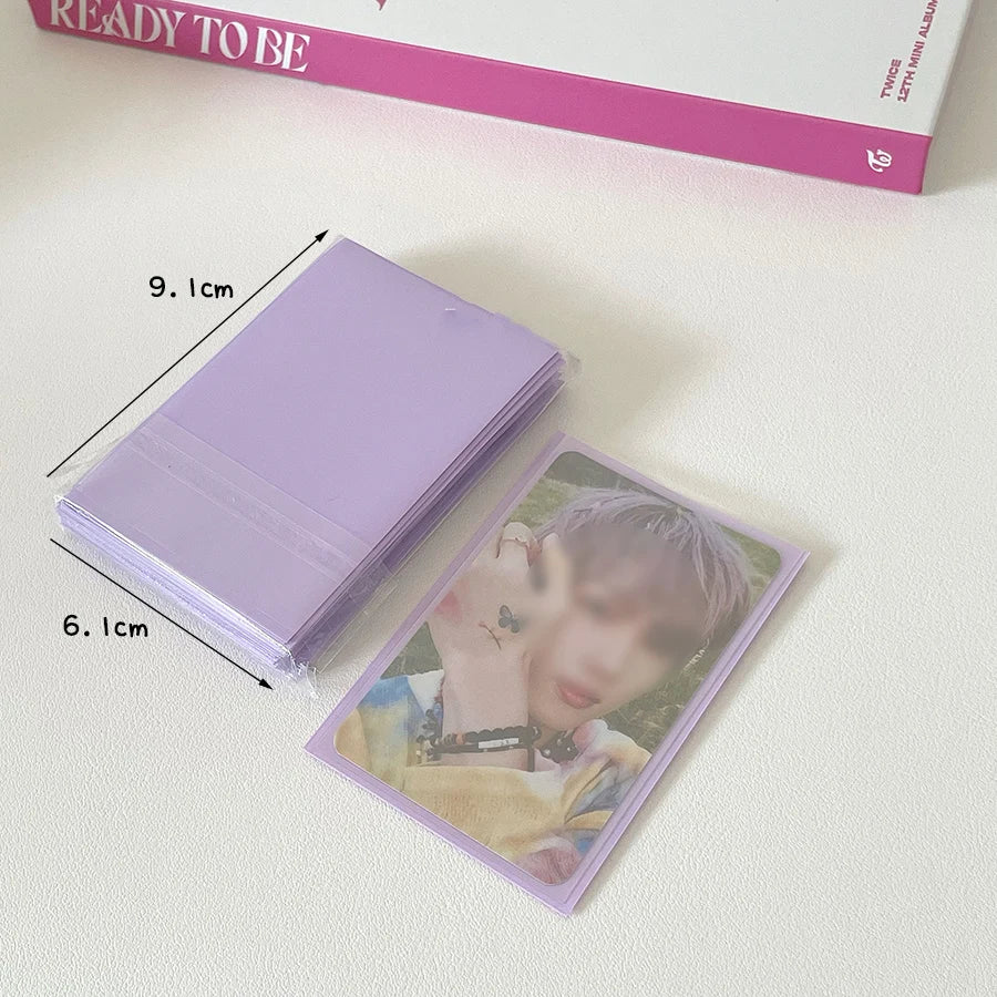 Sharkbang 50pcs/Lot Holo Card Sleeves 61x91mm 20C Macaron Color Kpop Holder For Postcards Films Game Cards Photocard Protector