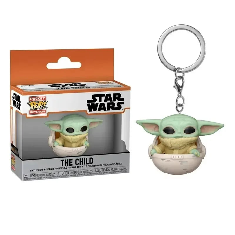 FUNKO POP Star Wars the Child Series the Child Keyring Anf the Child with the Cup Key Chains Pop Keychain Toys