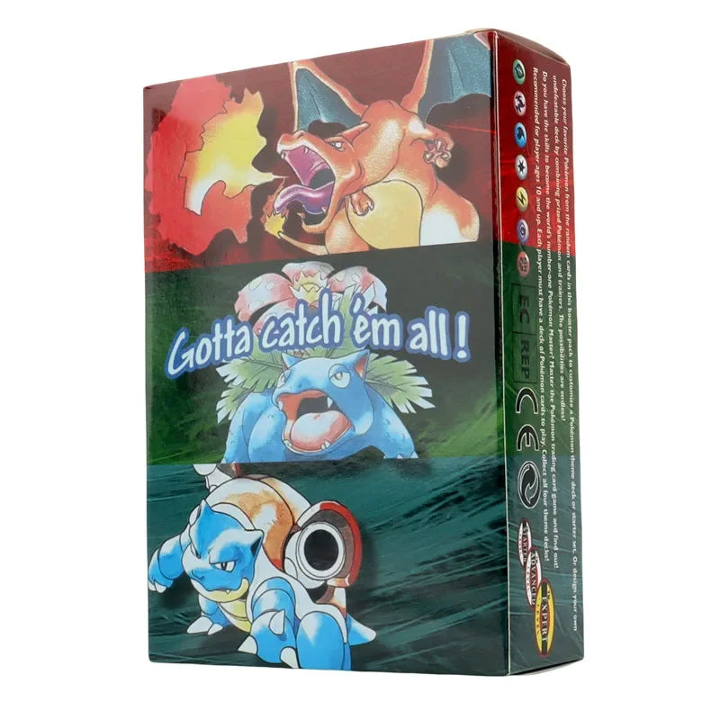 151Pcs 1996 first generation Pokémon card Charizard Pikachu Mewtwo Blastoise Collecting card toys English version French version
