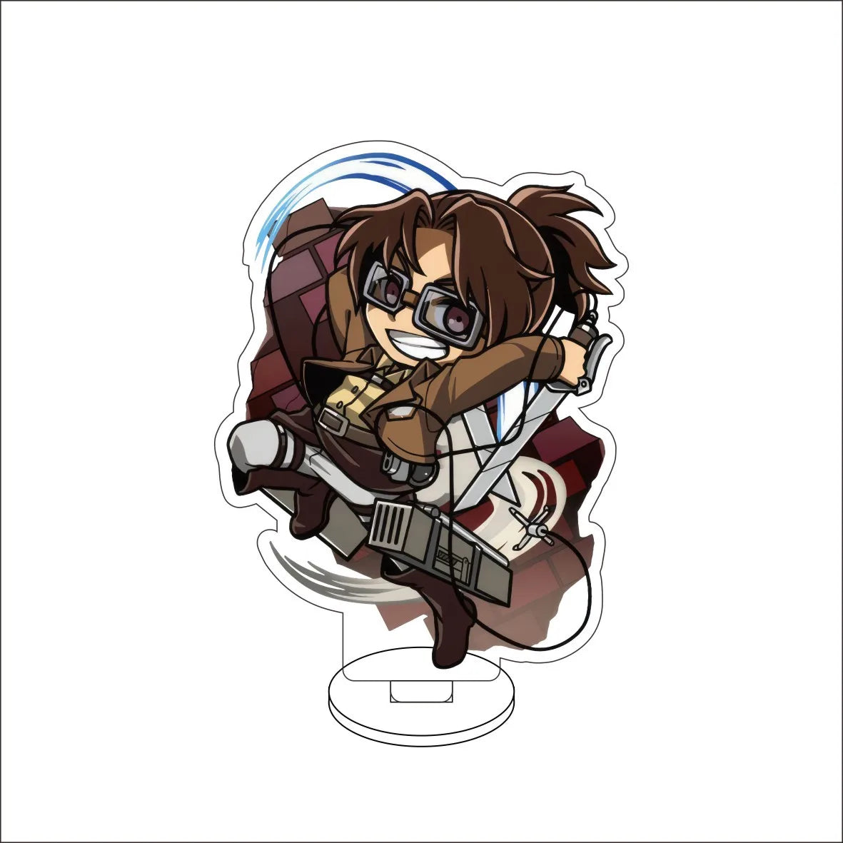 10CM Anime Attack on Titan Eren Jaeger Hange Zoë Mikasa Ackerman Armin Arlert Cos Acrylic Figure Stand Cute Gifts Ornaments