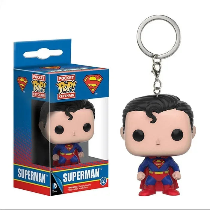 FUNKO POP The Avengers Marvels Iron Man Rocket Spider-man Hulk Loki Thor Captain America Panther Pocket Keychain Model Toys Gift