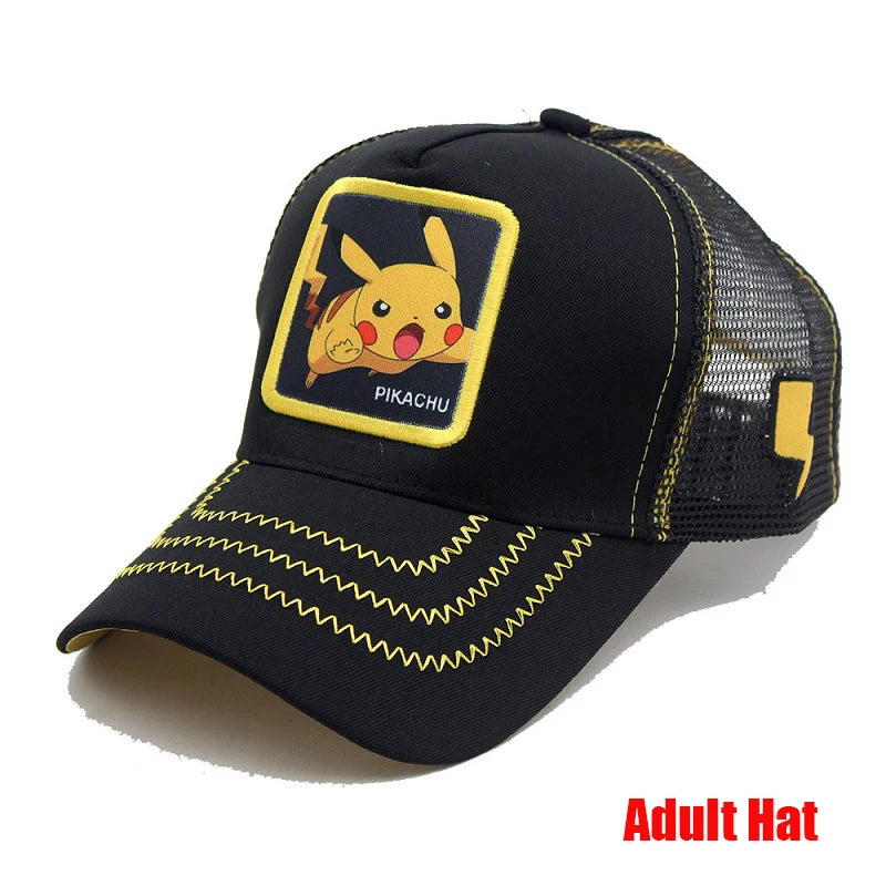 Anime Figure Pokemon Baseball Cap Pikachu Hat Adjustable Pokemon Cosplay Hip Hop Cartoon Adult Hats Boy Girl Kids Birthday Gifts