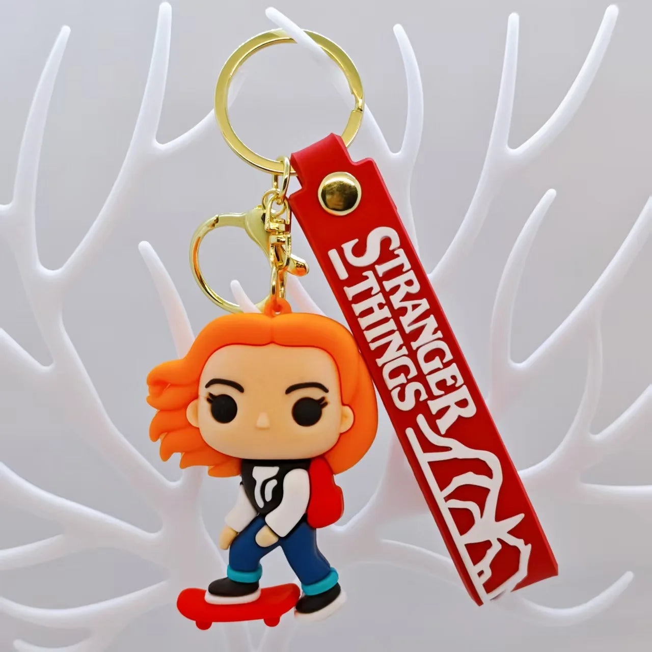 Funko Pop Pocket Pop Keychain Stranger Things Eleven Robin Barb Steve Dustin Key Ring Chain Model Toy Adults Children Gift Toys