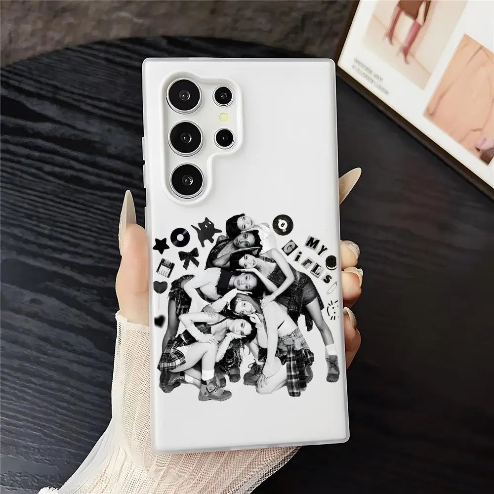 Kpop Band K-katseye Phone Case For Samsung Galaxy S25 S24 S22 S23 Ultra S21 S20 Plus Frosted Jelly Shockproof Soft Cover