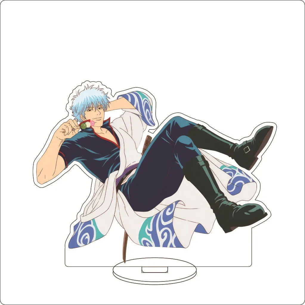16CM Anime Gintama Sakata Gintoki Shimura Shinpachi Kagura Kondou Isao Okita Sougo Cos Acrylic Figure Stand Ornaments Gifts